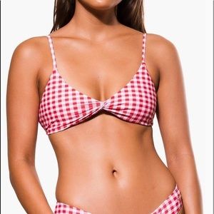 Blackbough Bikini Top in Red Gingham